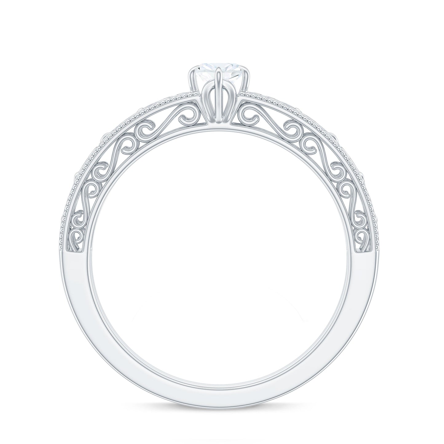 4x8mm Marquise Cut Certified Moissanite Solitaire Engagement Ring