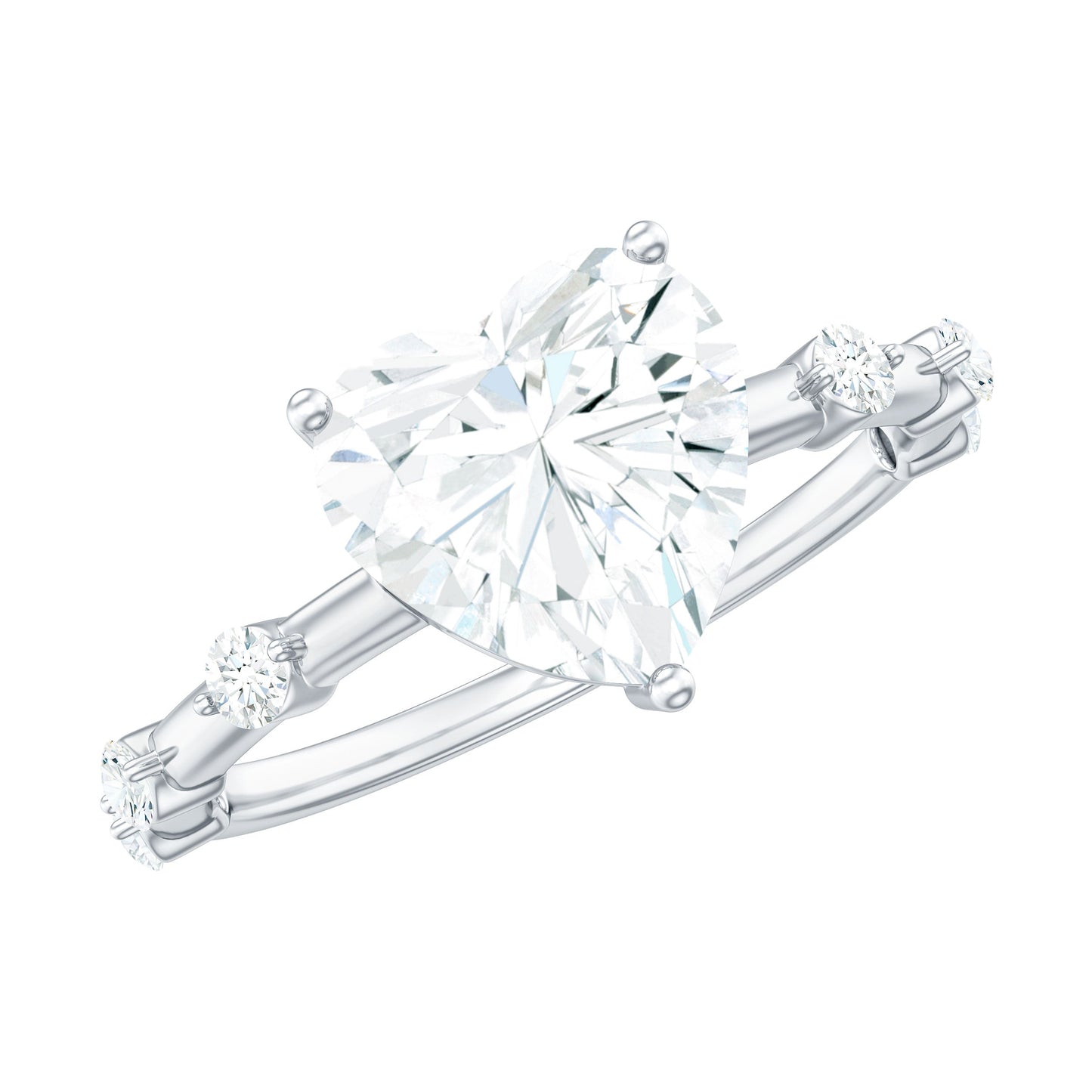 8mm Heart Shaped Moissanite Engagement Ring for Women