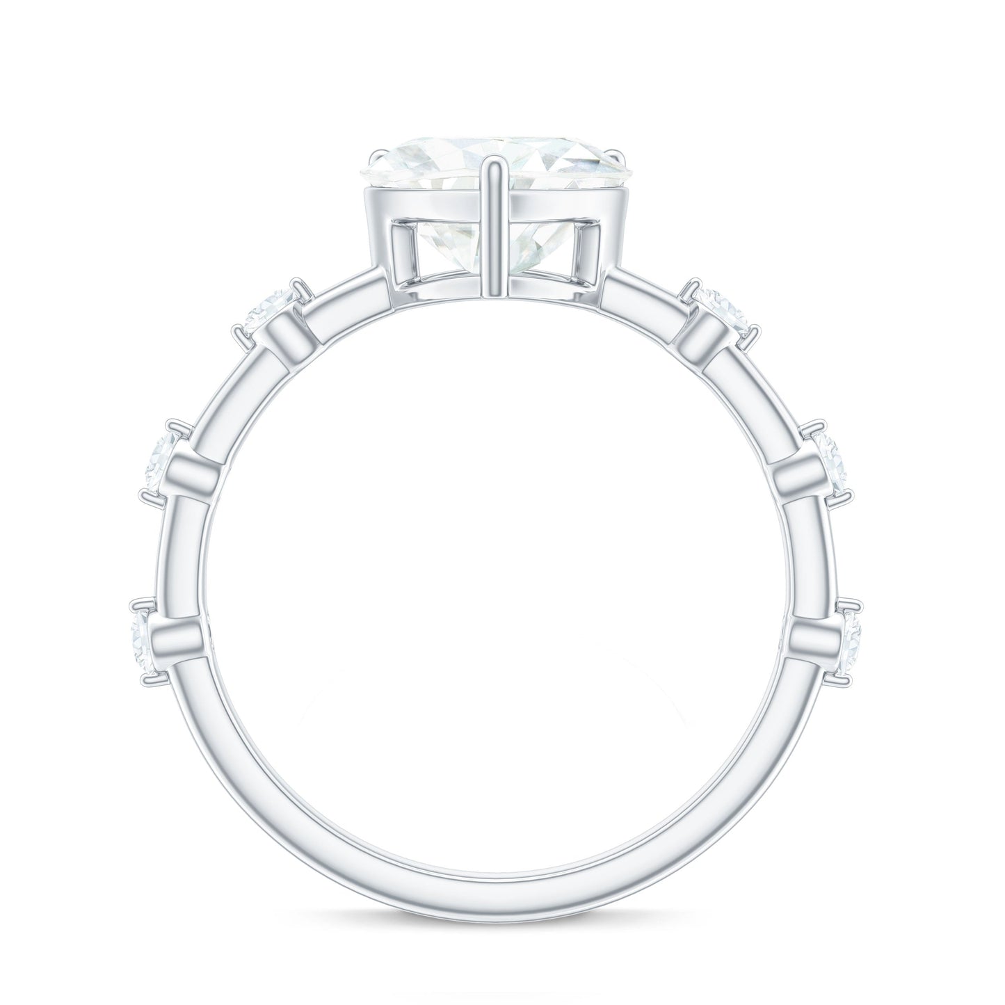 8mm Heart Shaped Moissanite Engagement Ring for Women