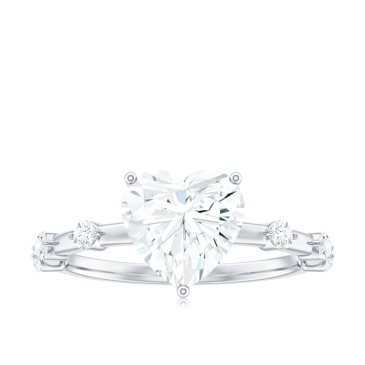8mm Heart Shaped Moissanite Engagement Ring for Women