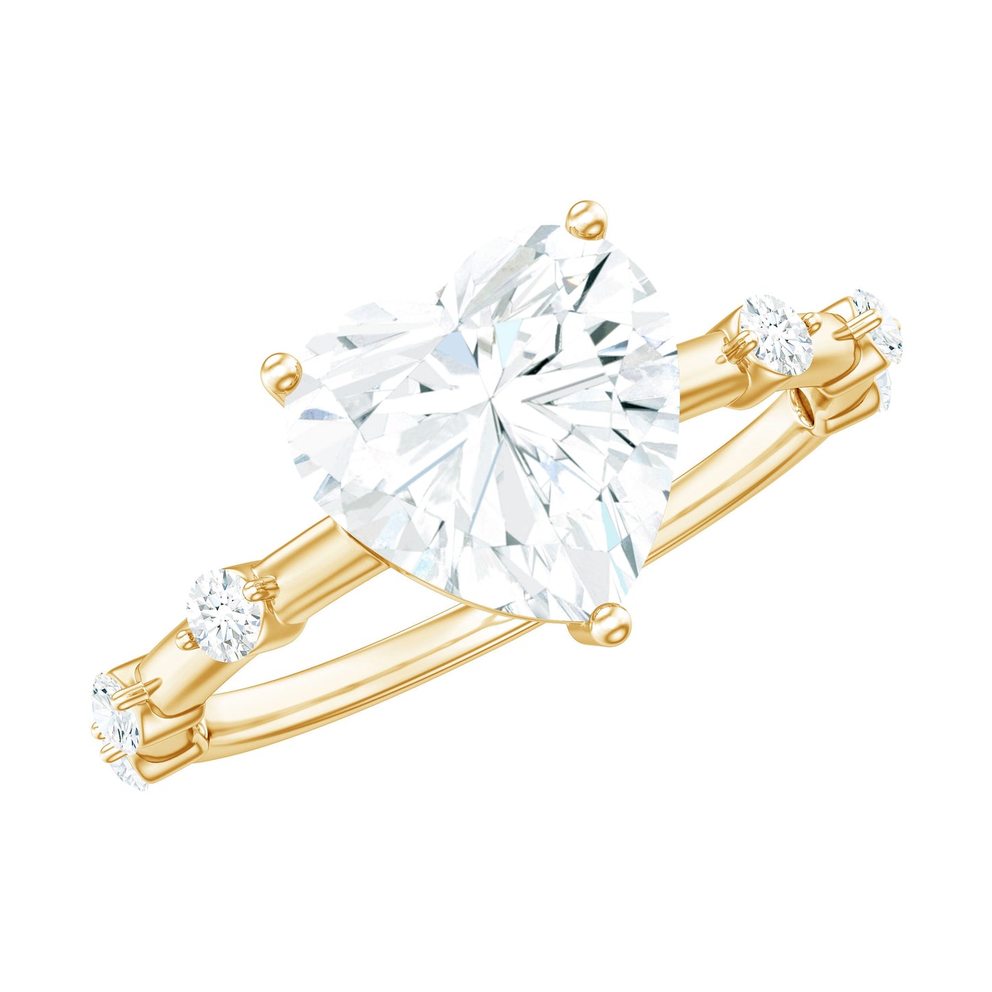 8mm Heart Shaped Moissanite Engagement Ring for Women