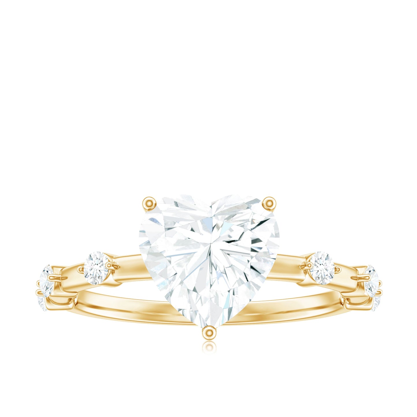 8mm Heart Shaped Moissanite Engagement Ring for Women