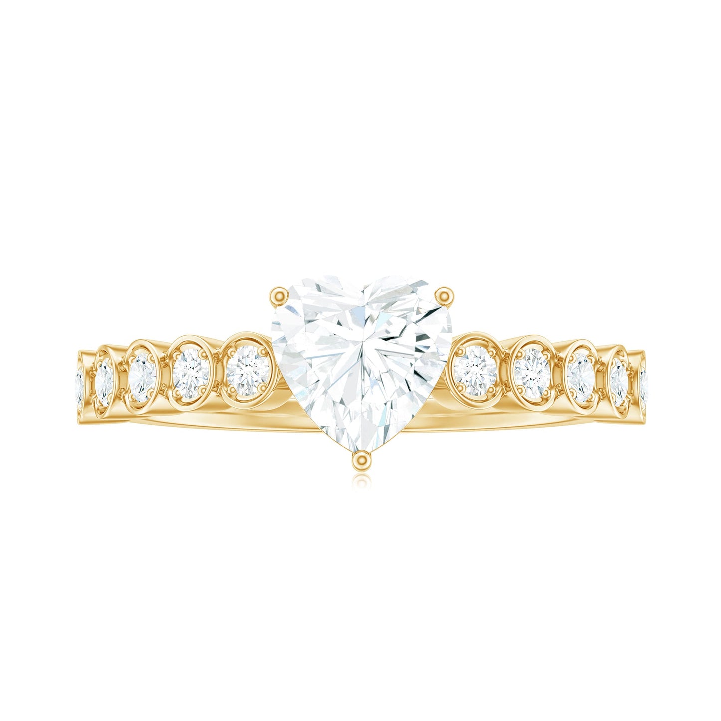 7mm Heart Shape Certified Moissanite Solitaire Engagement Ring