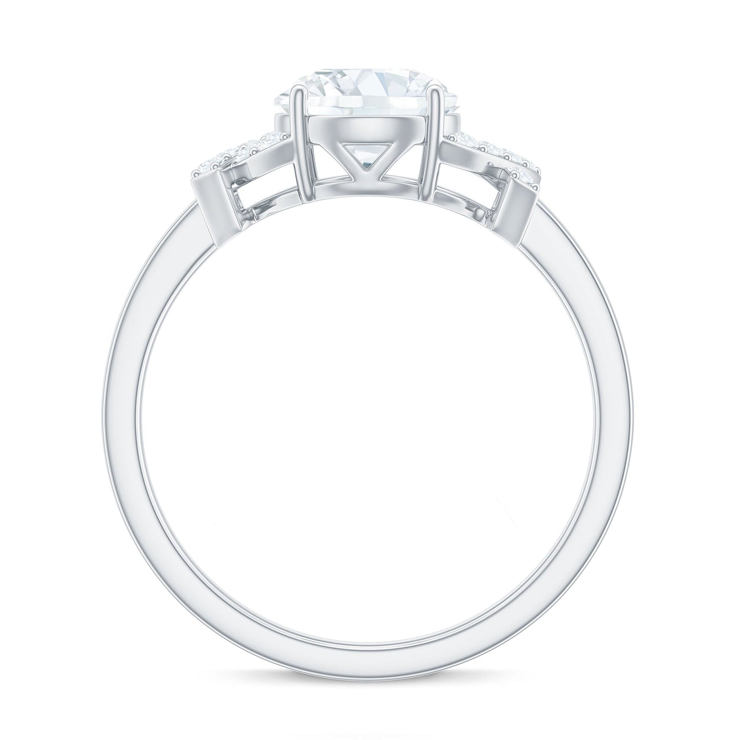 7x7mm Brilliant Cut Moissanite Solitaire Engagement Ring for Women