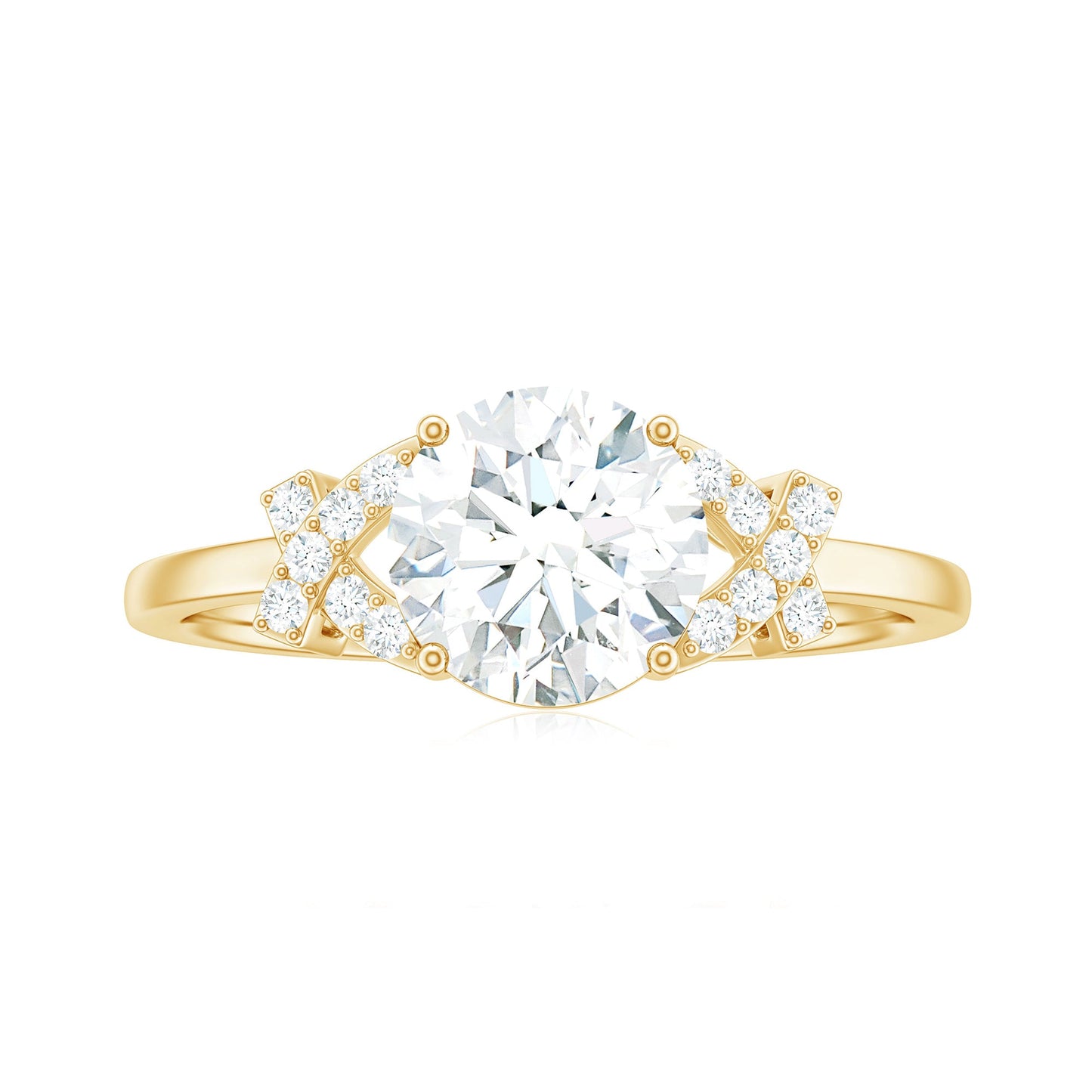 7x7mm Brilliant Cut Moissanite Solitaire Engagement Ring for Women
