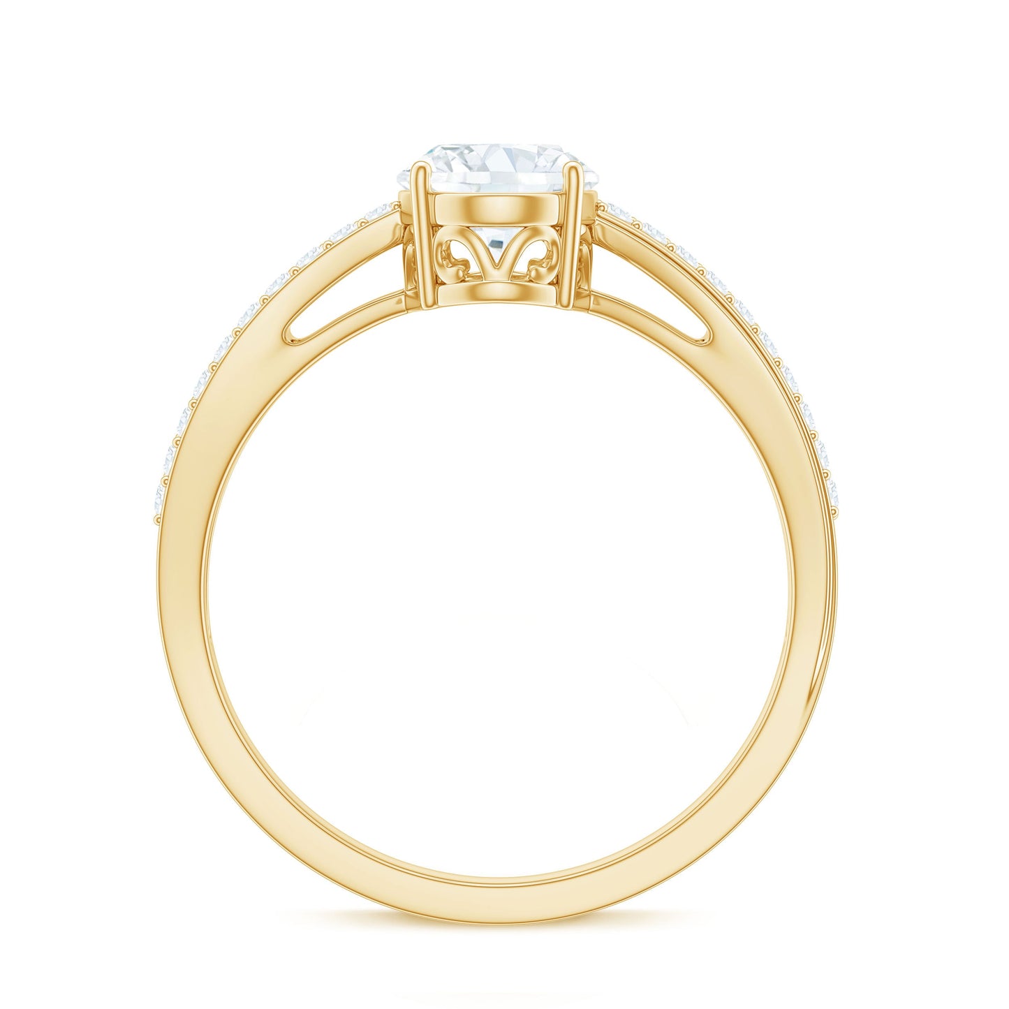 6X8mm Brilliant Cut Certified Moissanite Engagement Ring