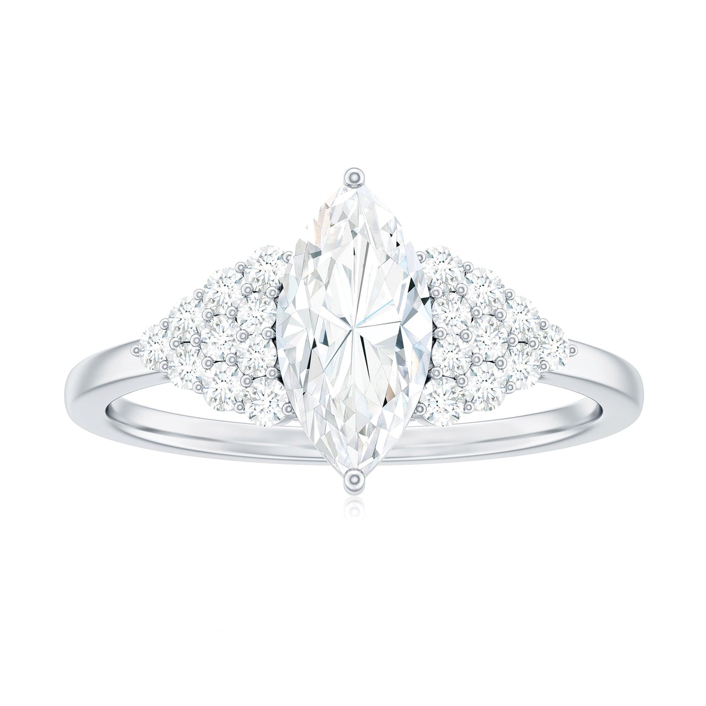 5X10mm Marquise Cut Moissanite Classic Engagement Ring