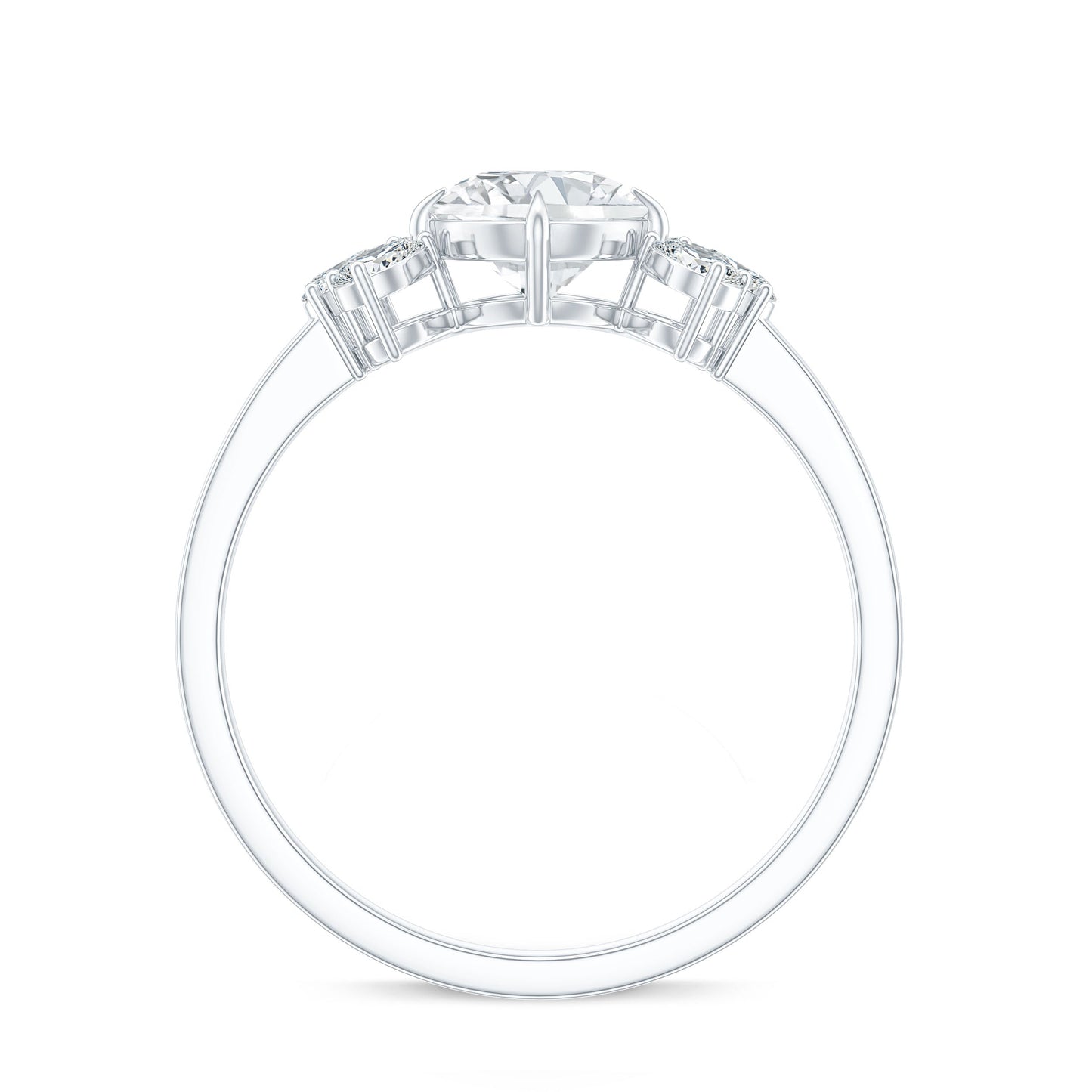 6mm Round Moissanite Minimal Solitaire Engagement Ring