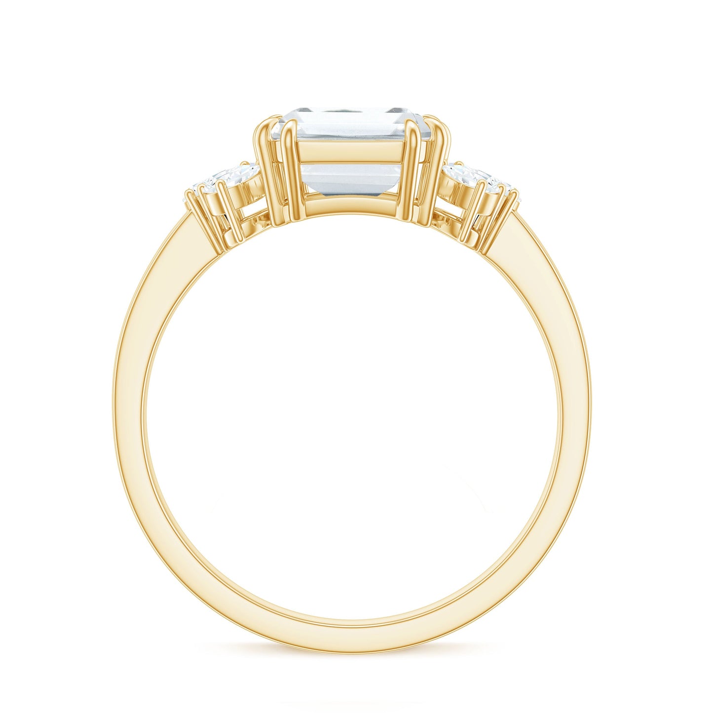 7x9mm Emerald Cut Moissanite Solitaire Engagement Ring For Women