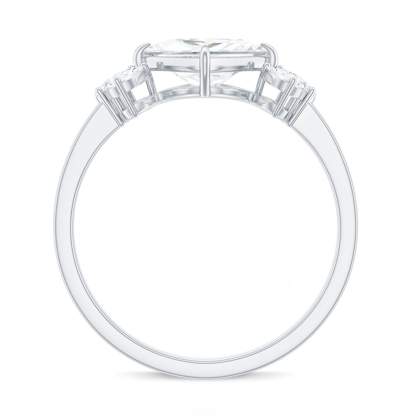 6 mm Princess Cut Moissanite Cluster Engagement Ring