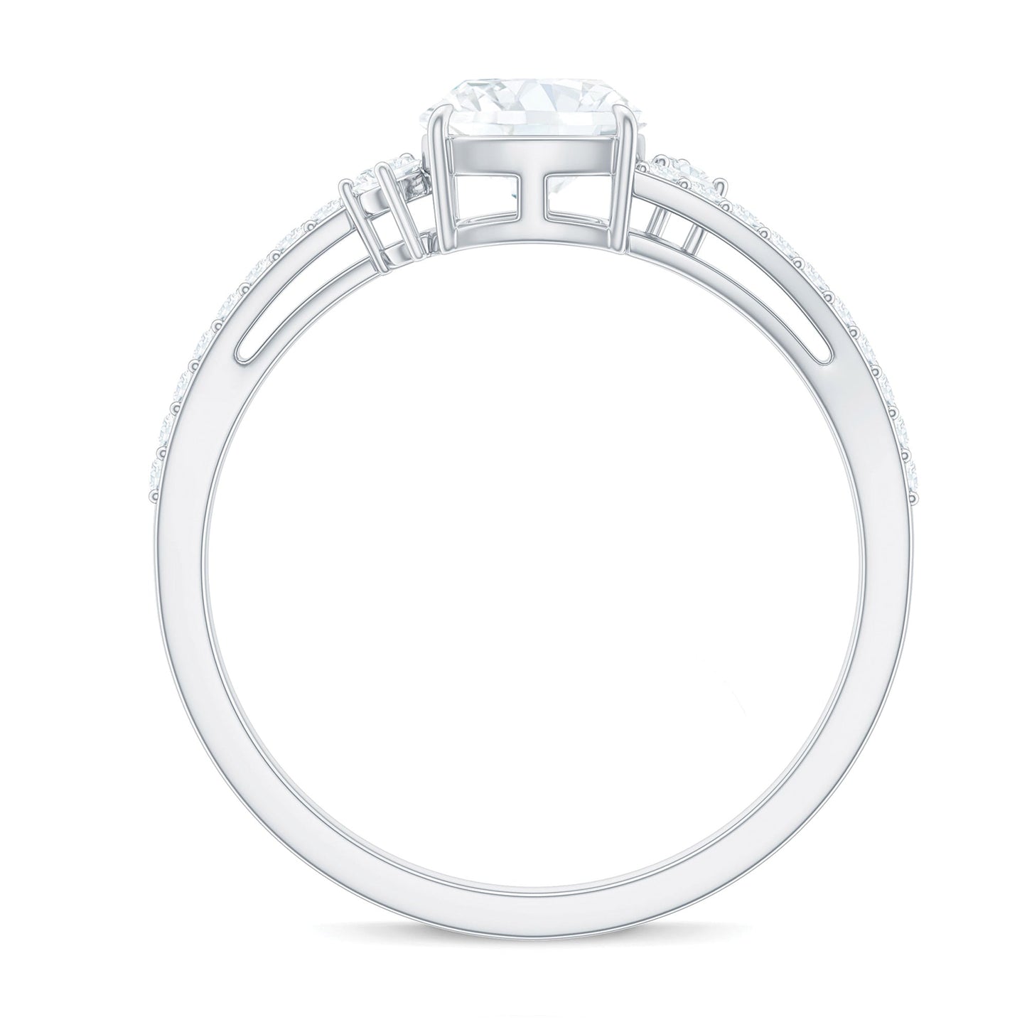 6X6 MM Cushion Cut Moissanite Bypass Engagement Ring for Women