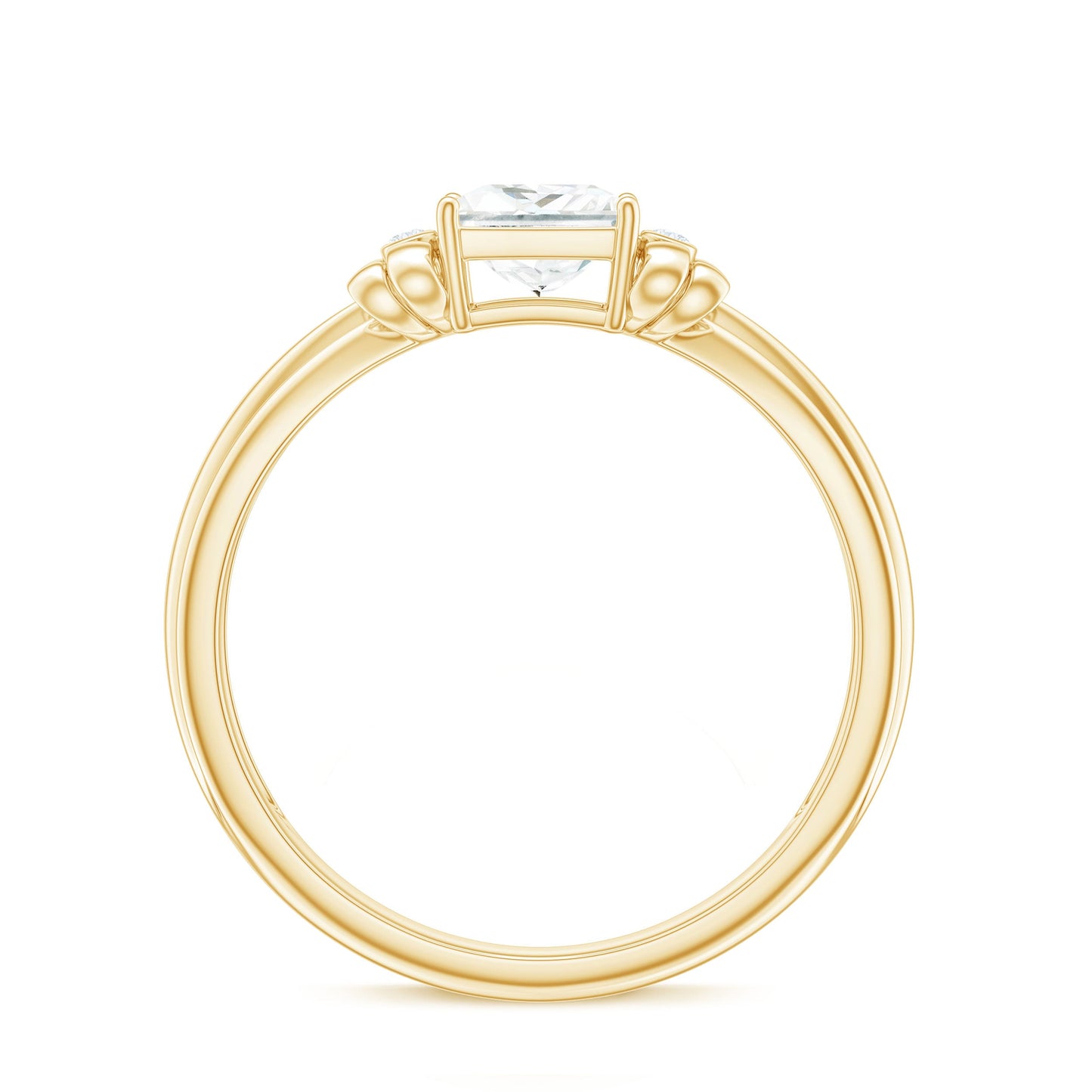 5 MM Princess Cut Certified Moissanite Designer Bow Engagement Ring