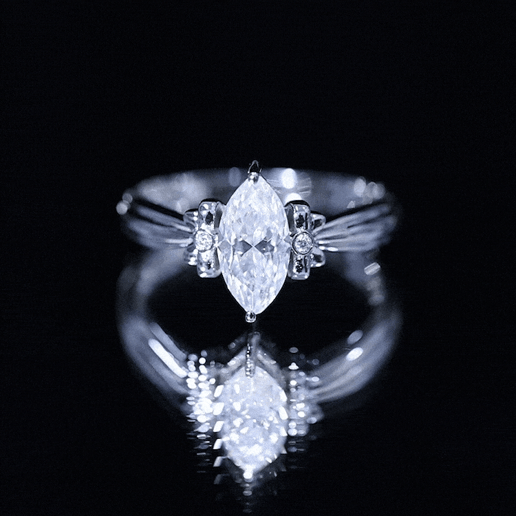 5x10mm Brilliant Cut Certified Moissanite Statement Ring