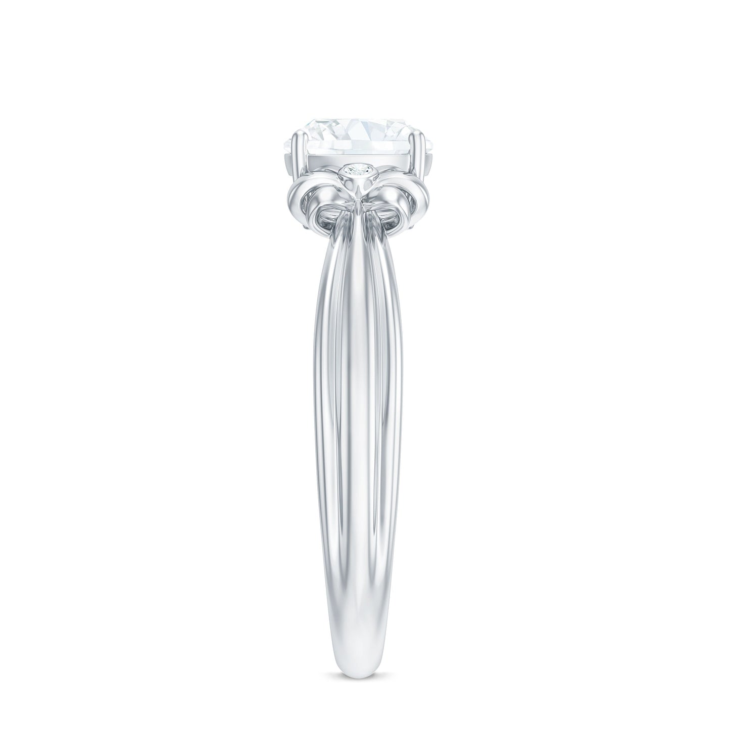 6mm Cushion Cut Moissanite Designer Solitaire Ring with Engraved Shank