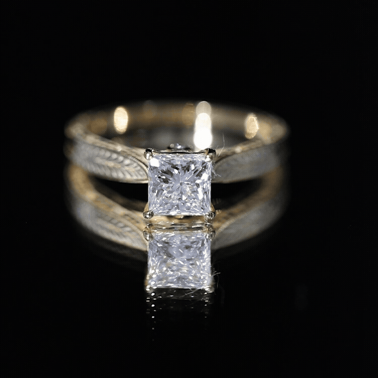 Princess Cut 6 MM Moissanite Solitaire Engagement Ring