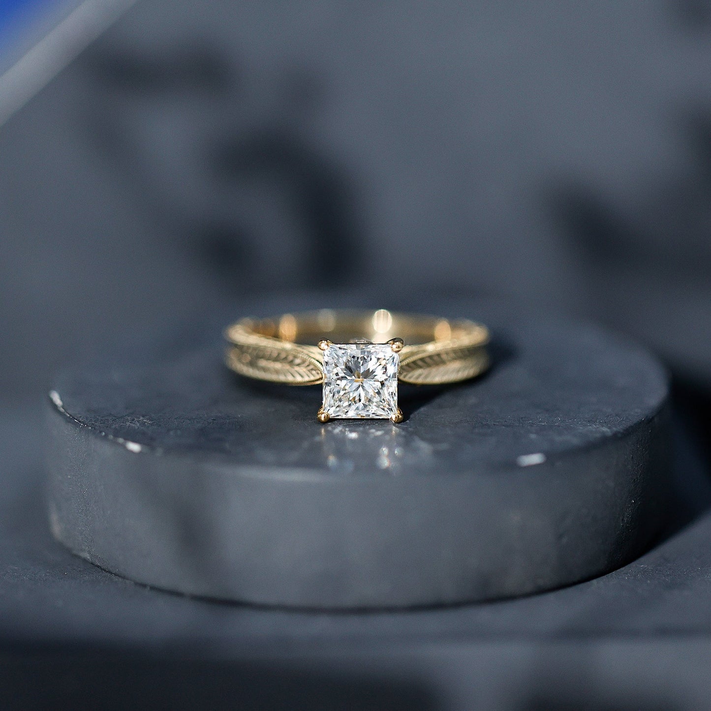 Princess Cut 6 MM Moissanite Solitaire Engagement Ring