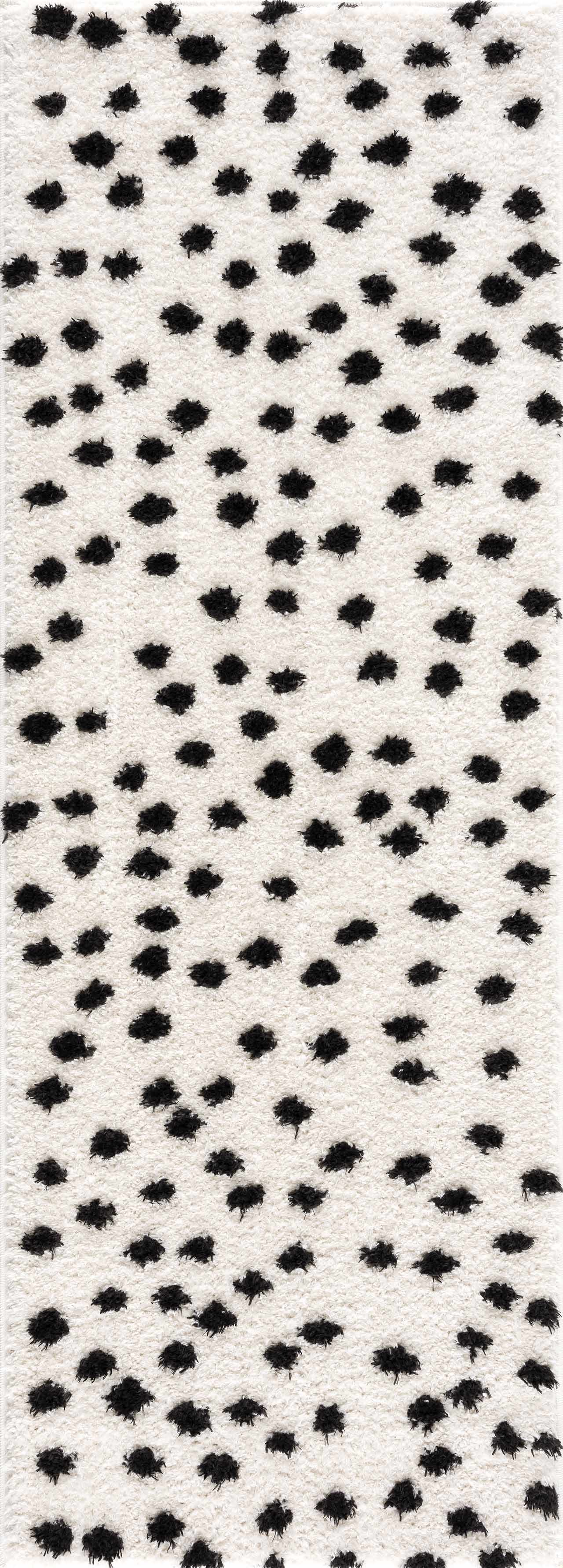 Cansu Black & White Dotted Area Rug-6