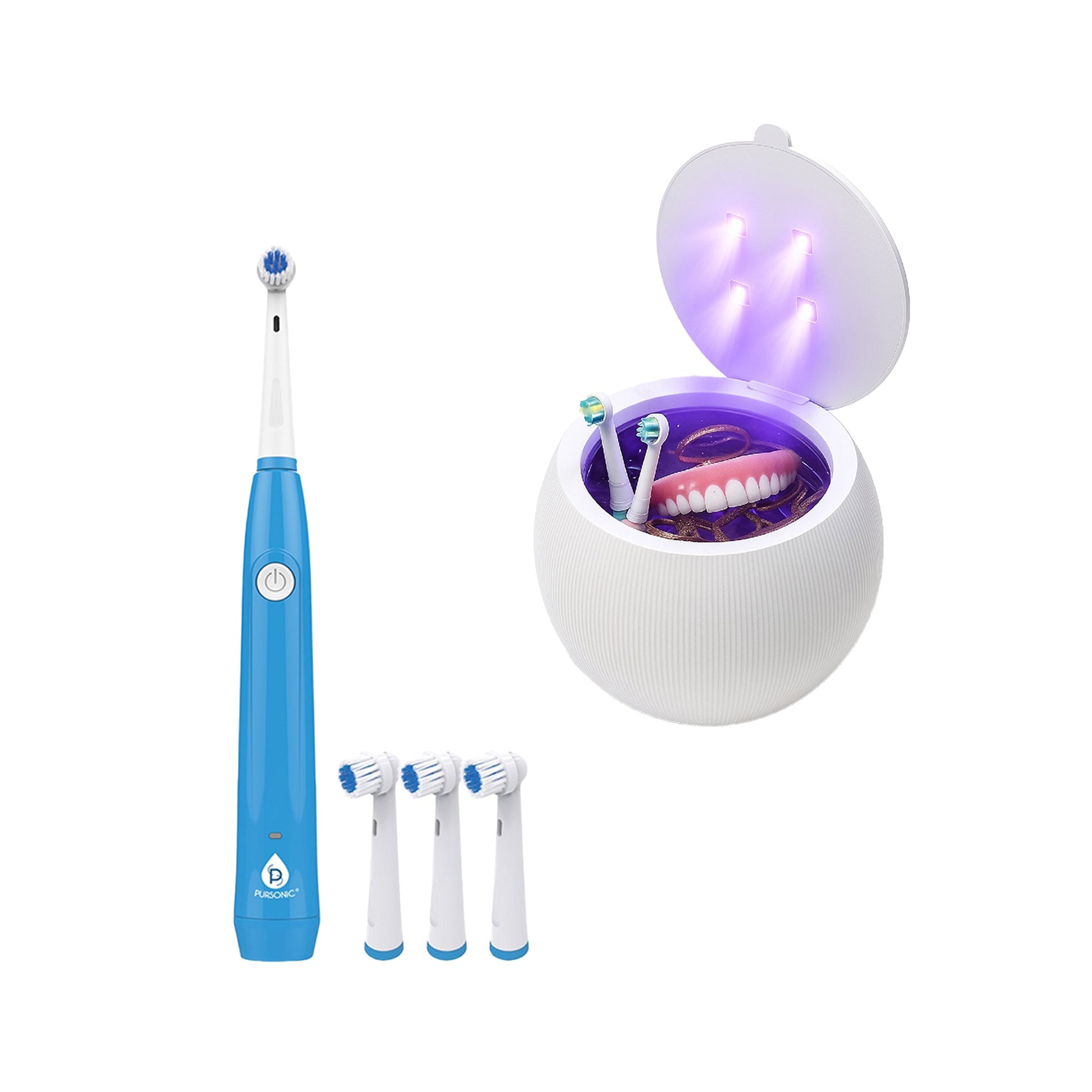Pursonic Advanced Oral Care & Hygiene Bundle – Ultrasonic Cleaner Pod + Rechargeable Electric Toothbrush-0
