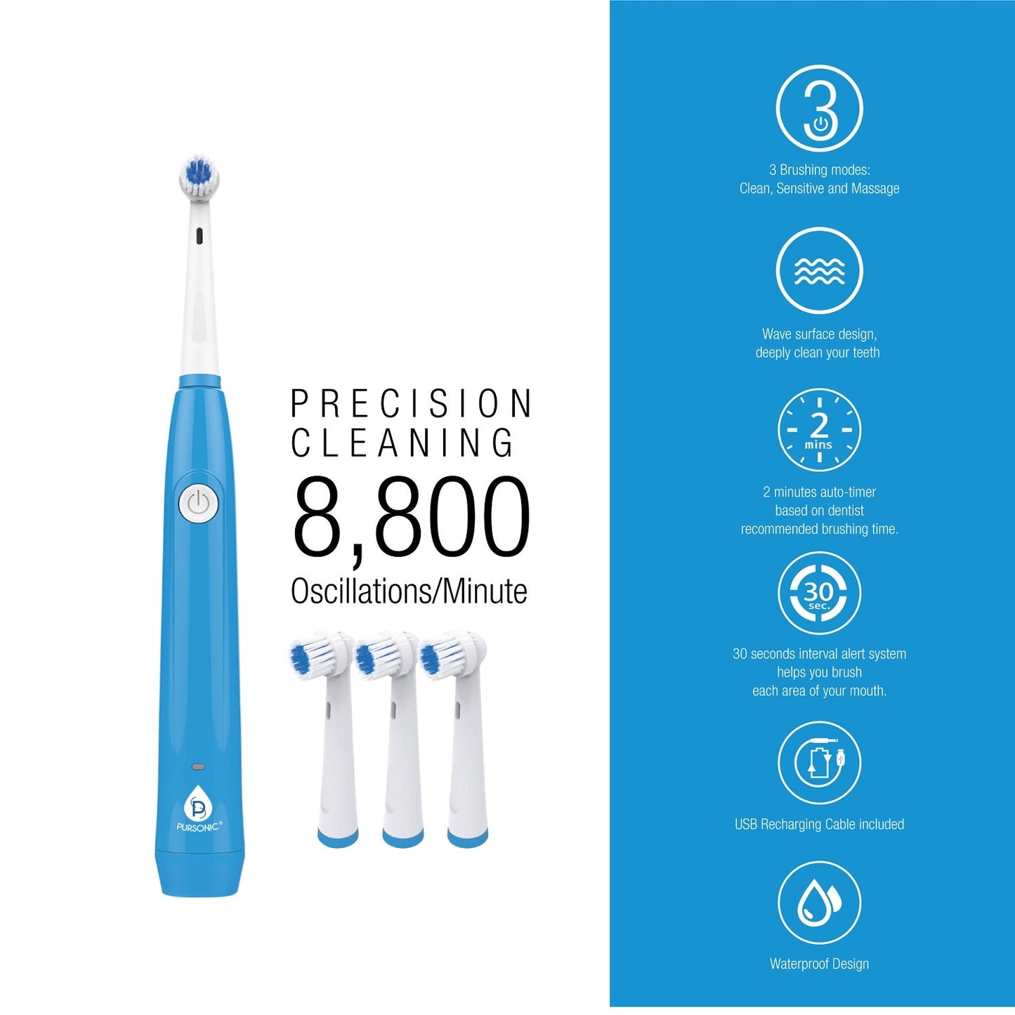 Pursonic Advanced Oral Care & Hygiene Bundle – Ultrasonic Cleaner Pod + Rechargeable Electric Toothbrush-1