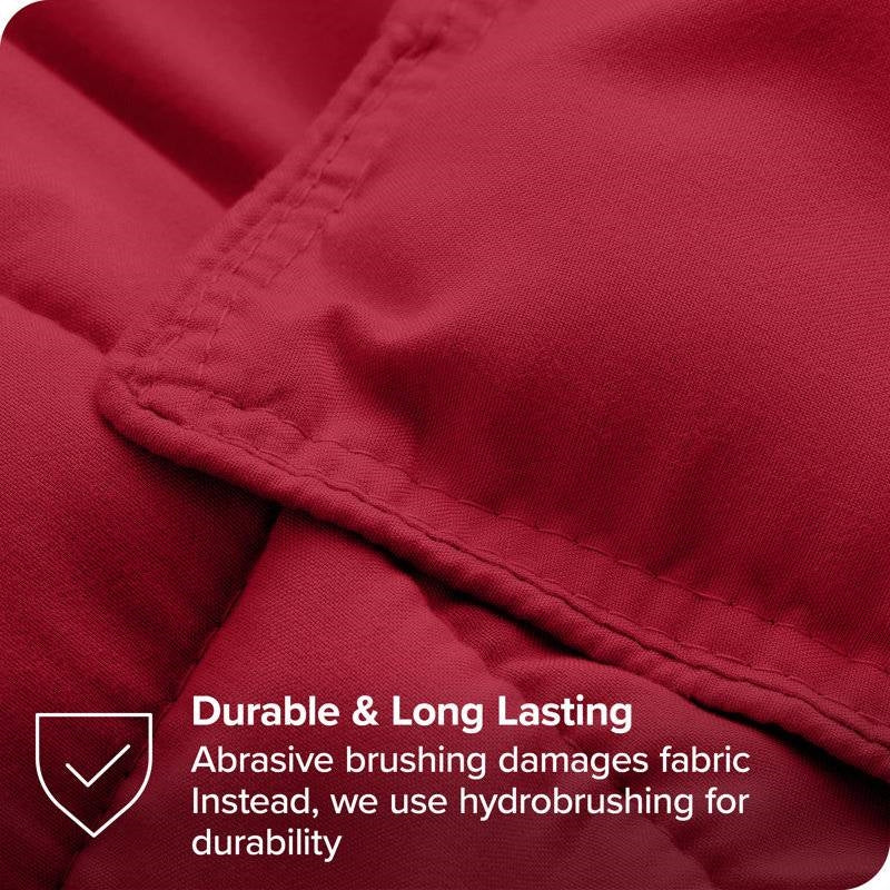 Twin/Twin XL Size All Season Super Soft Down Alternative Comforter Set Red-4