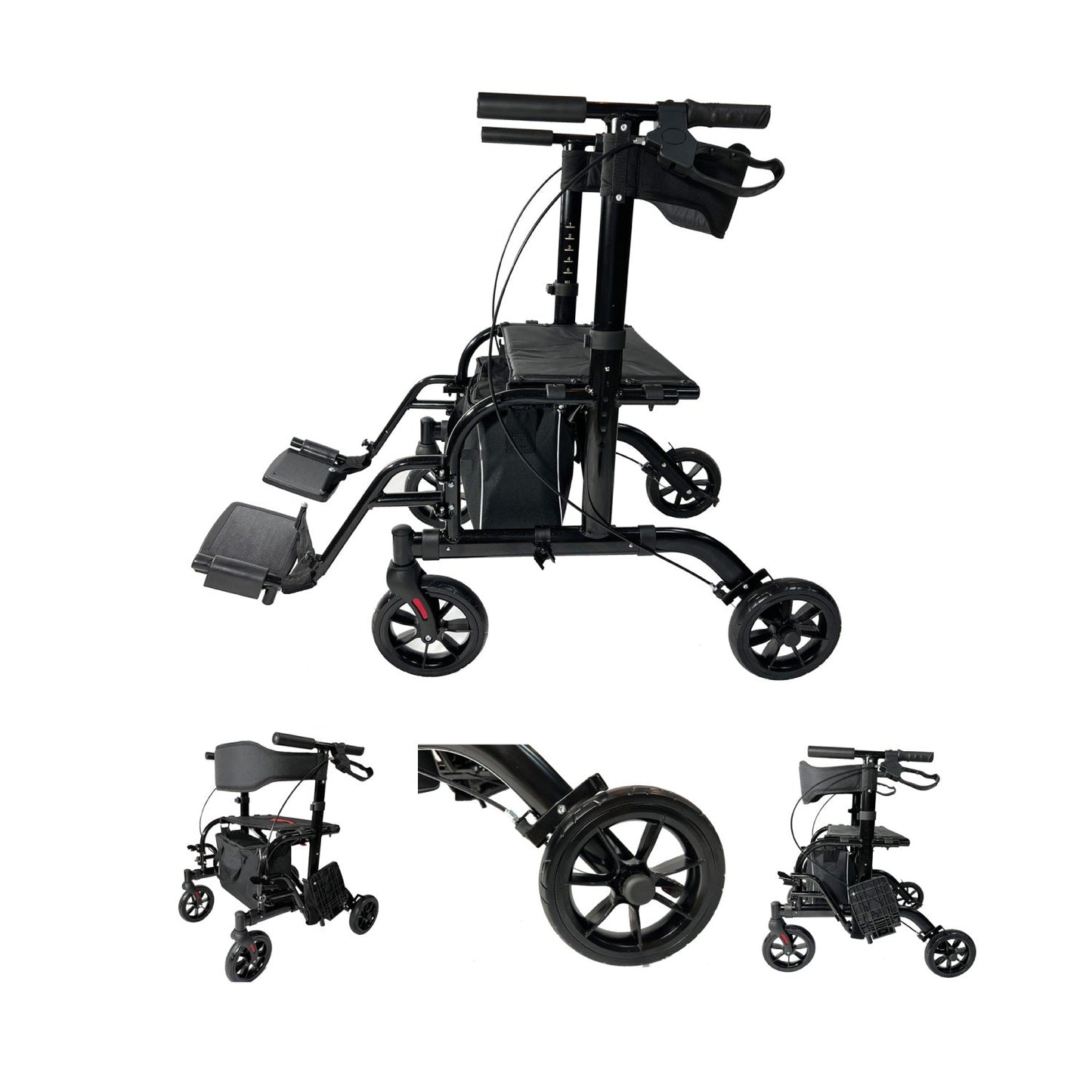 2 IN 1 Rolling Rollator Walker-0