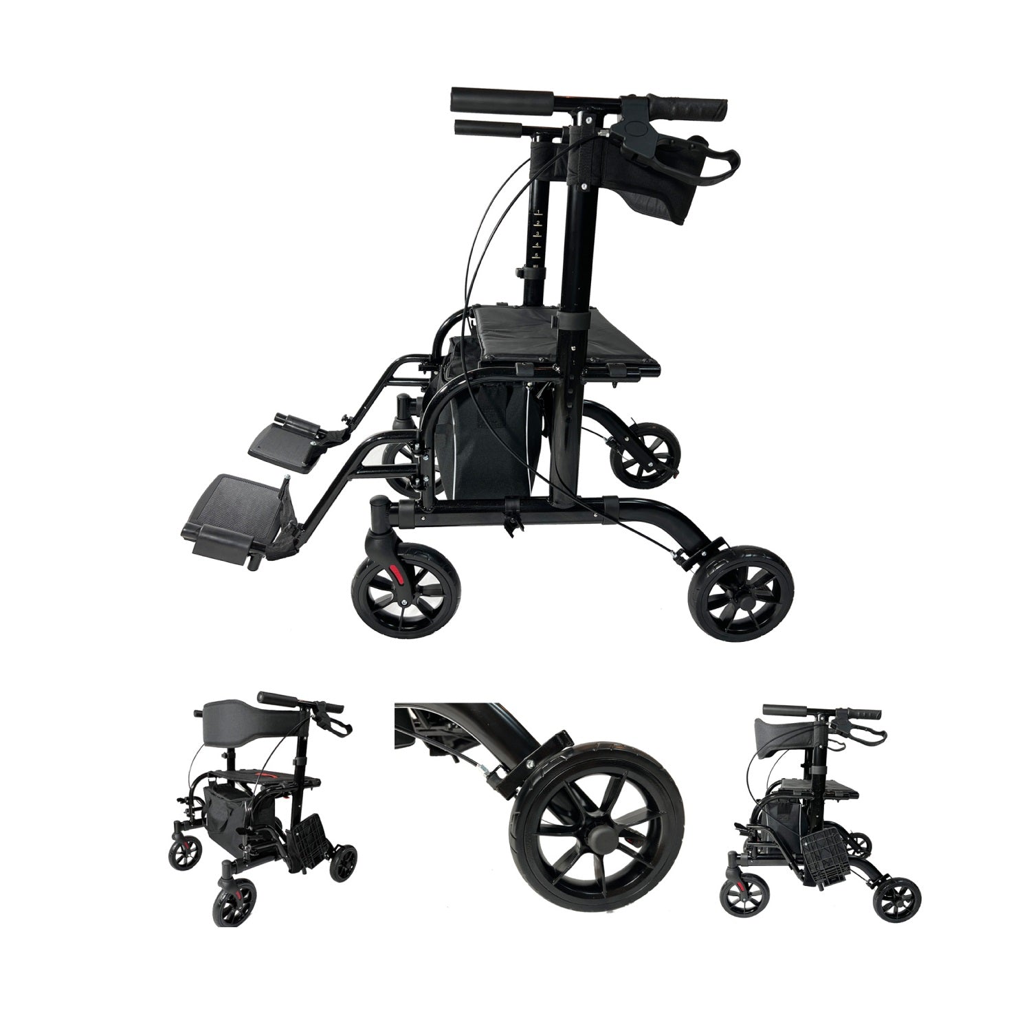 2 IN 1 Rolling Rollator Walker-0