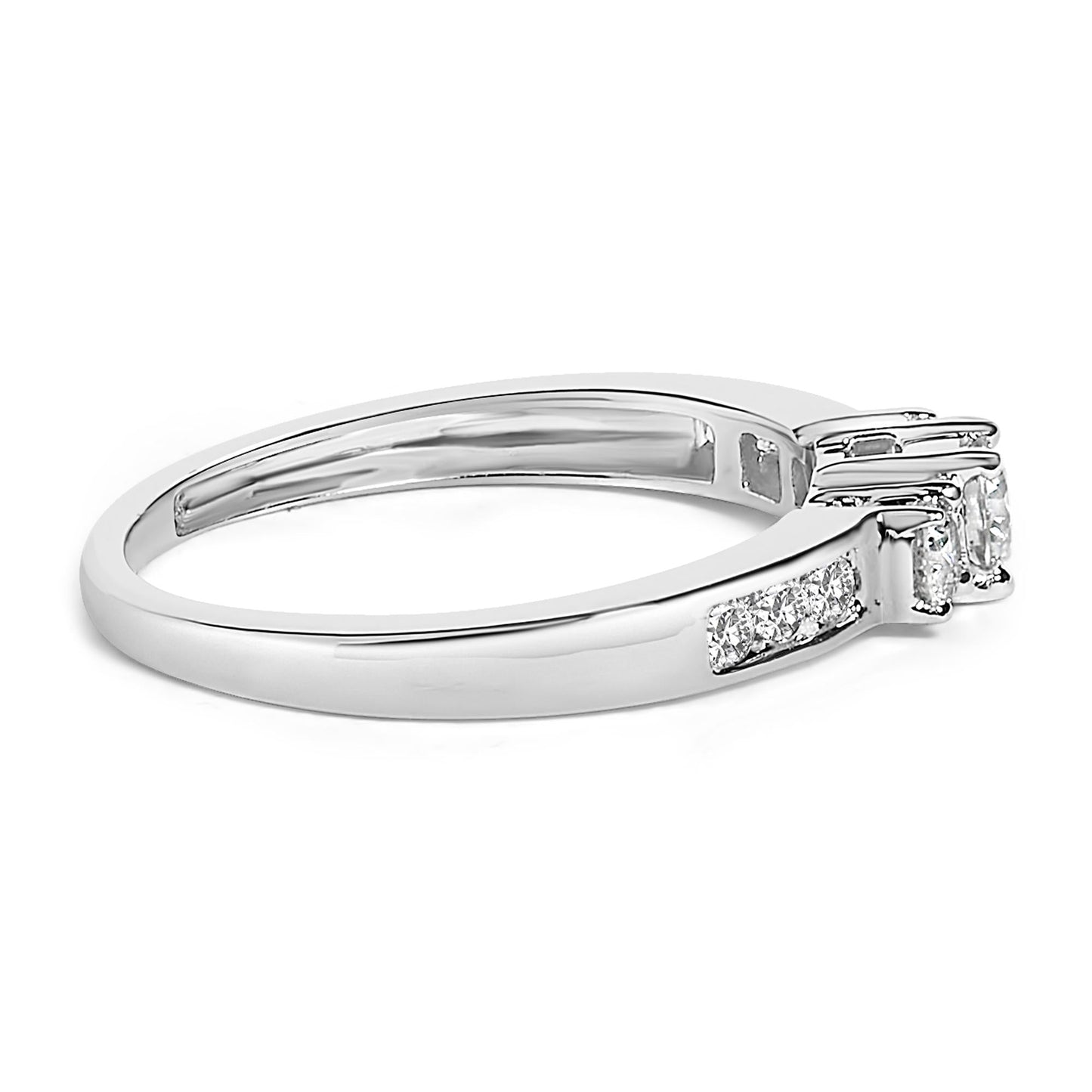 10K Gold 1/2 Cttw Diamond Three Stone Ring-3