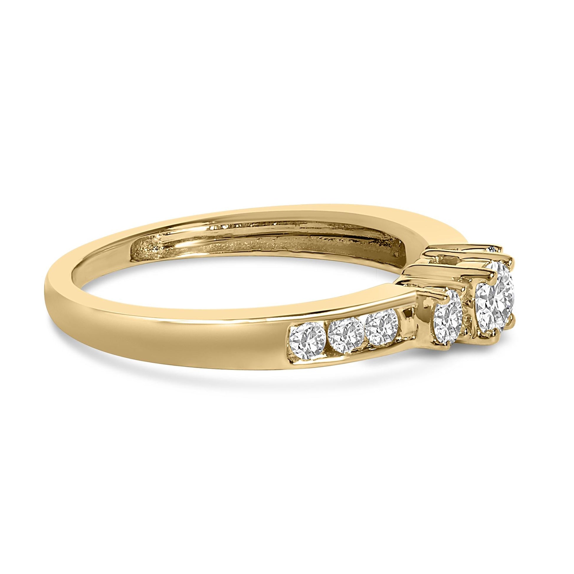 10K Gold 1/2 Cttw Diamond Three Stone Ring-2