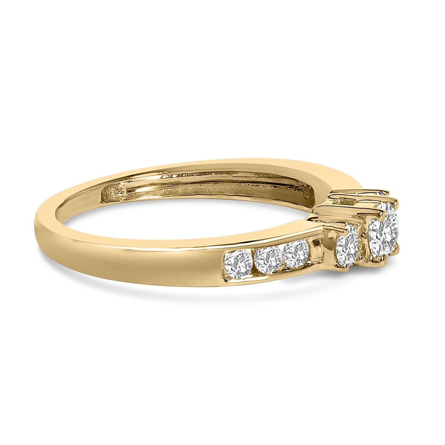 10K Gold 1/2 Cttw Diamond Three Stone Ring