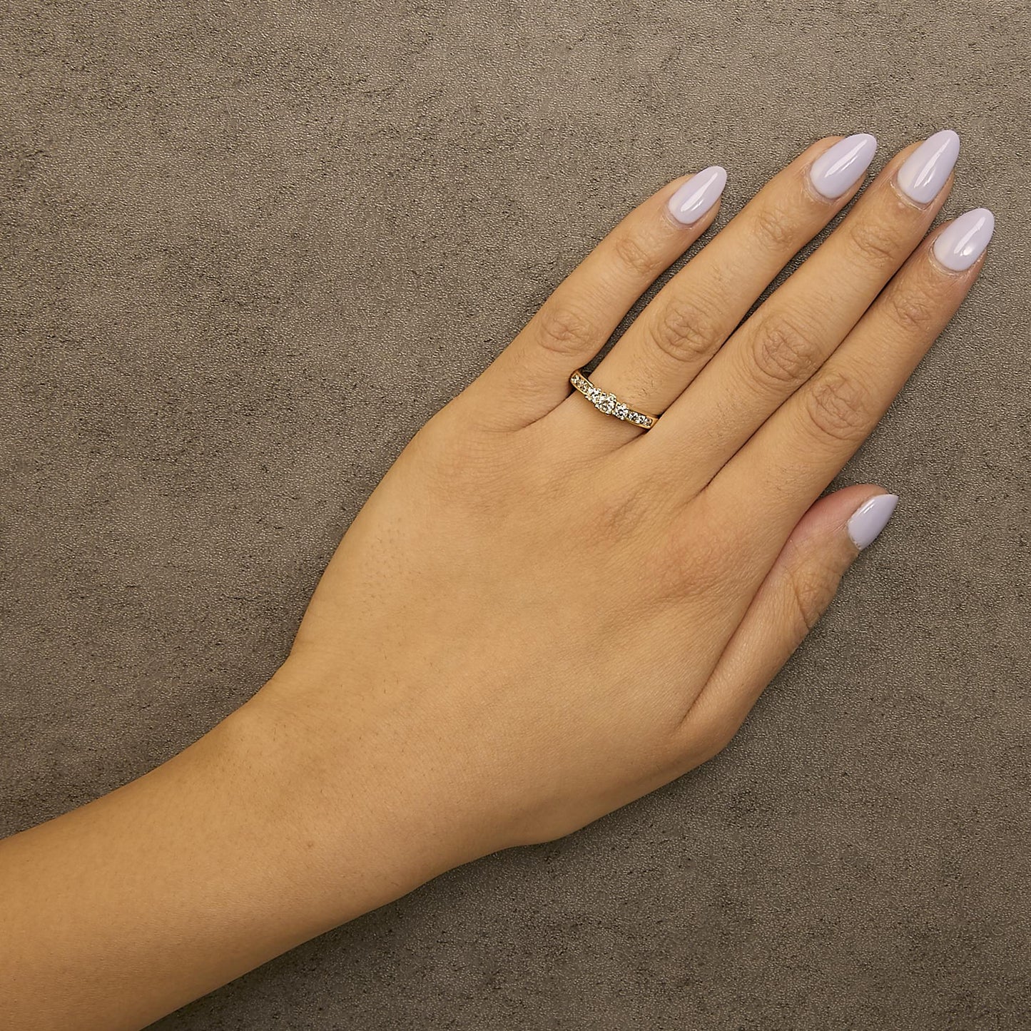10K Gold 1/2 Cttw Diamond Three Stone Ring-4