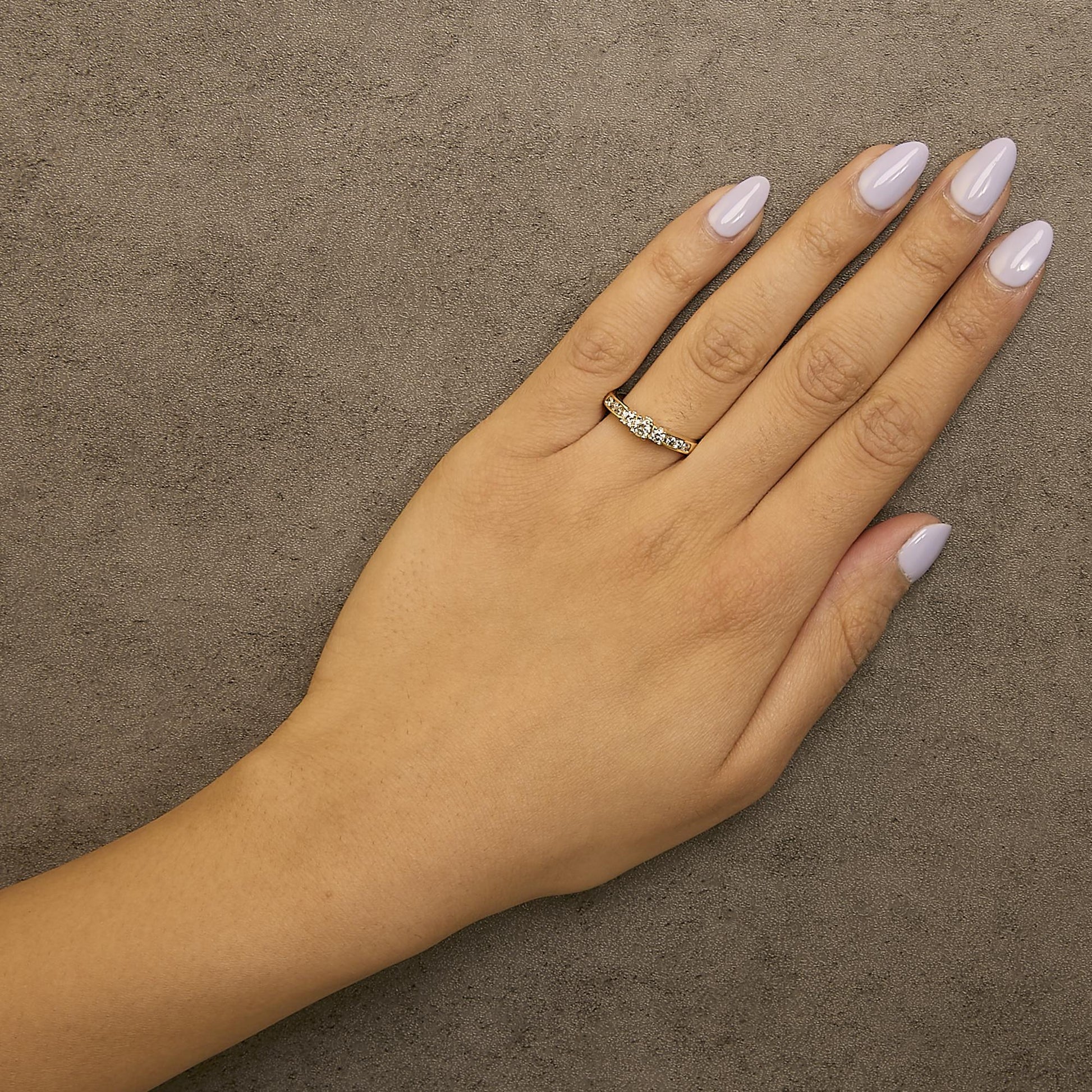 10K Gold 1/2 Cttw Diamond Three Stone Ring-4
