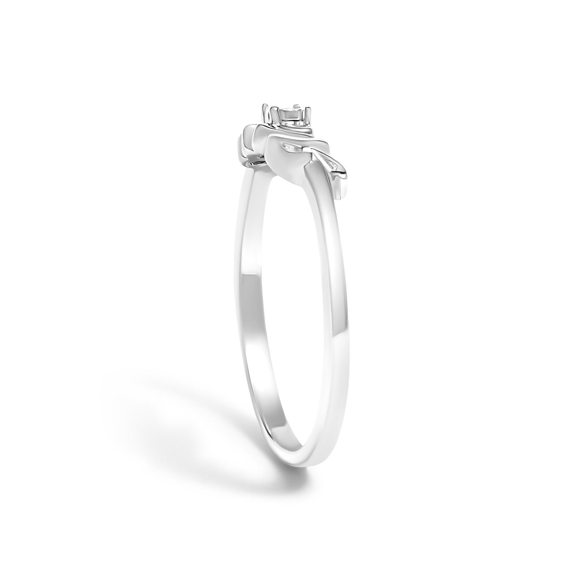 .925 Sterling Silver Diamond Accent "MOM"  Ring (J-K Color, I2-I3 Clarity)-4