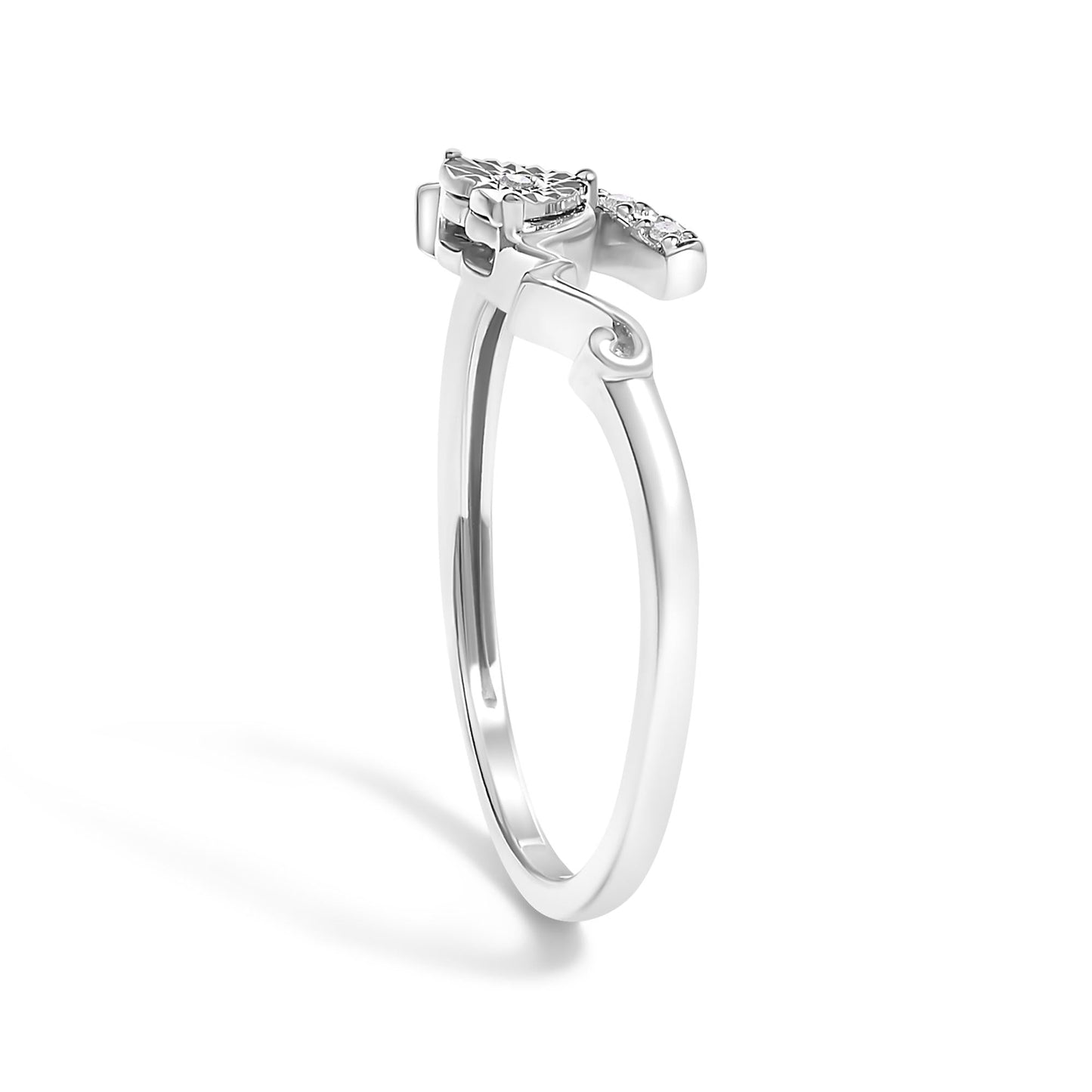 .925 Sterling Silver Diamond Accent "MOM" Heart Ring (J-K Color, I2-I3 Clarity)-4
