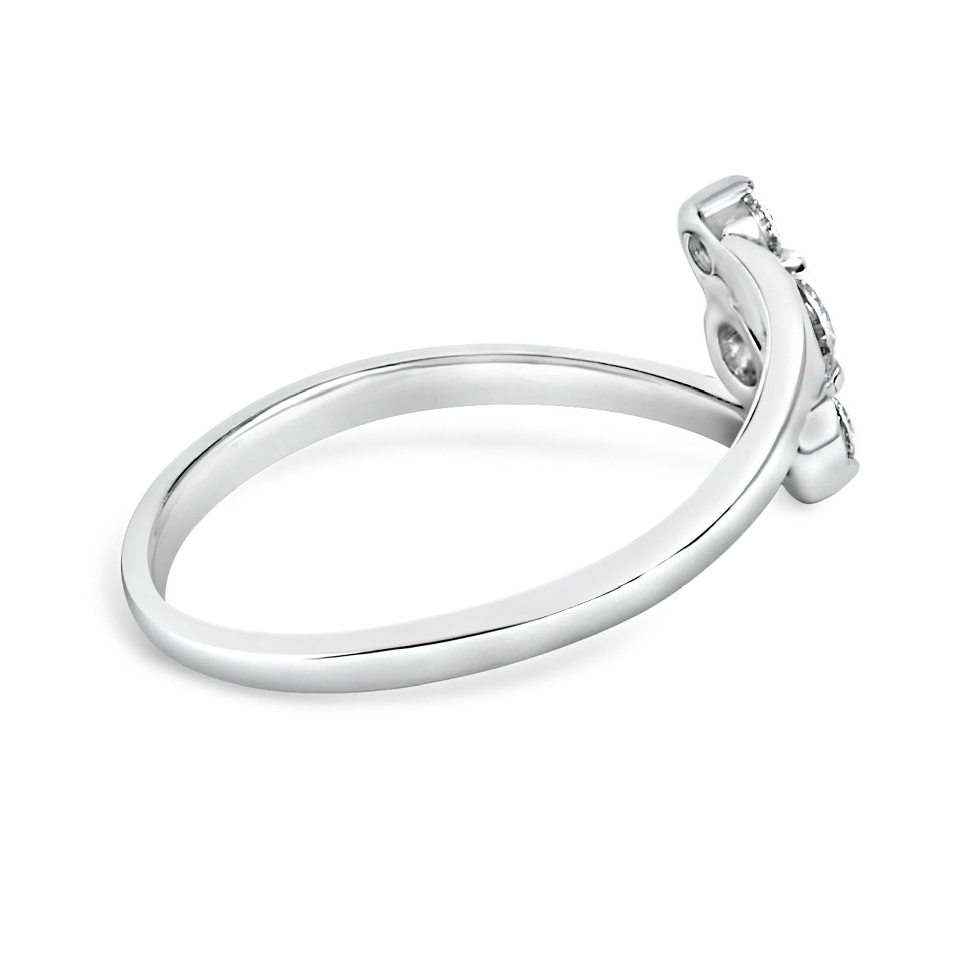 10K Gold 1/4 Cttw Lab Grown Diamond Vertical Three Stone Ring-3
