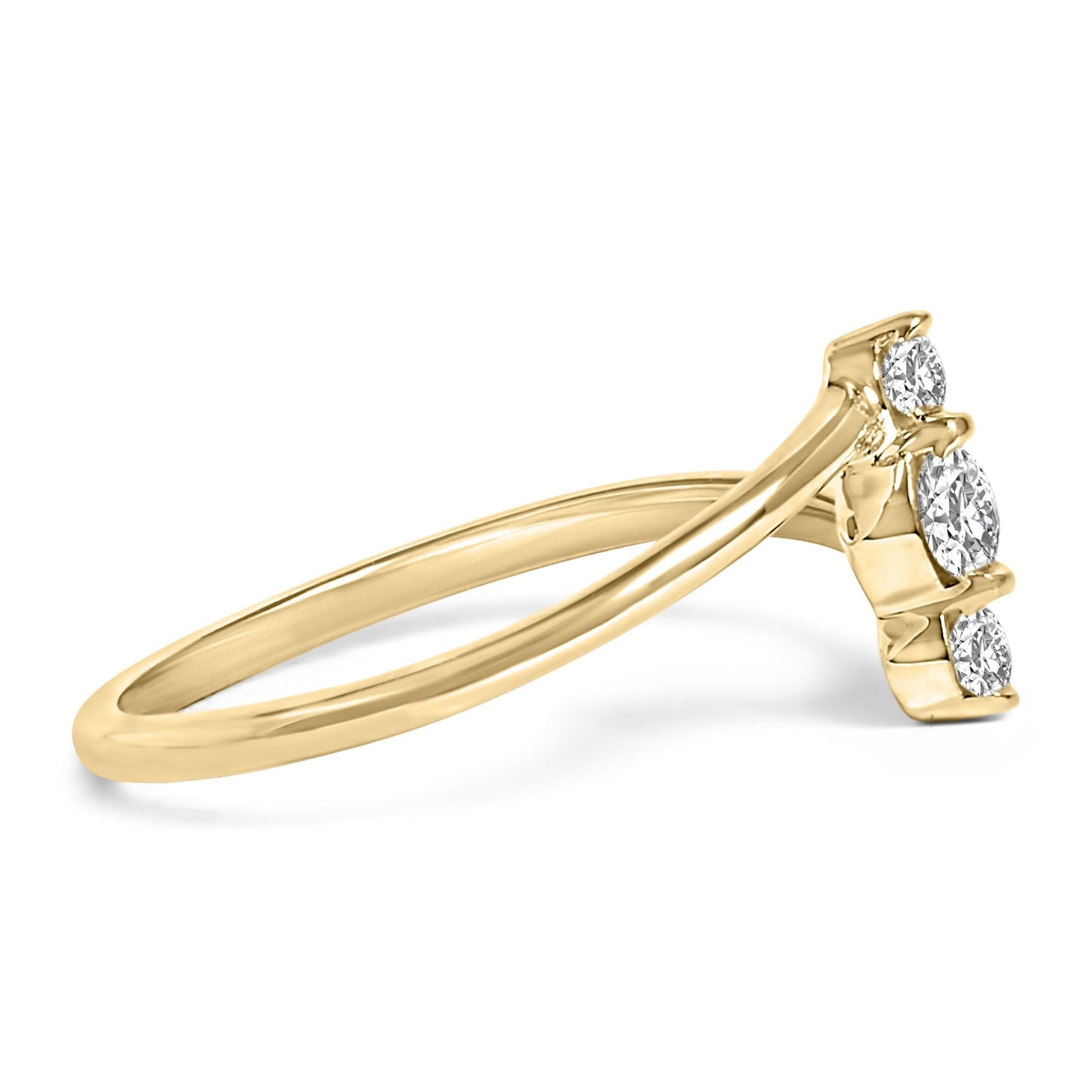 10K Gold 1/4 Cttw Lab Grown Diamond Vertical Three Stone Ring-2