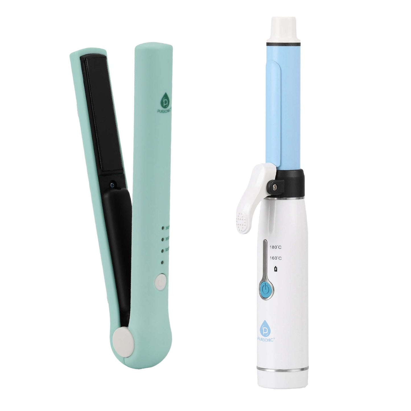 Pursonic USB Rechargeable Cordless Styling Duo – Hair Straightener & Curling Iron Bundle-0