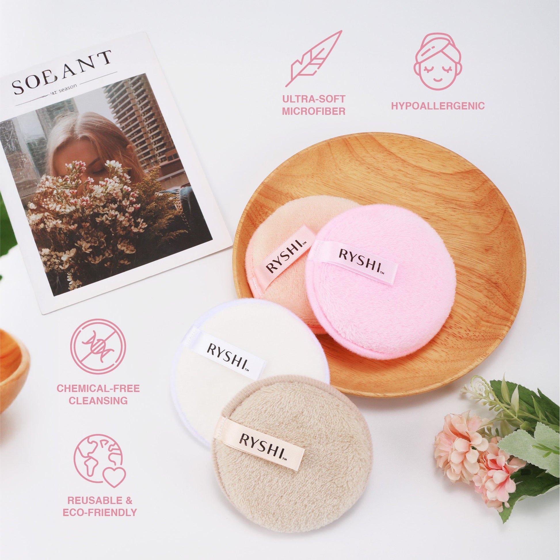 Complete Clean Beauty Bundle: Reusable Makeup Remover Cloths + Makeup Remover Cleansing Towelettes-3