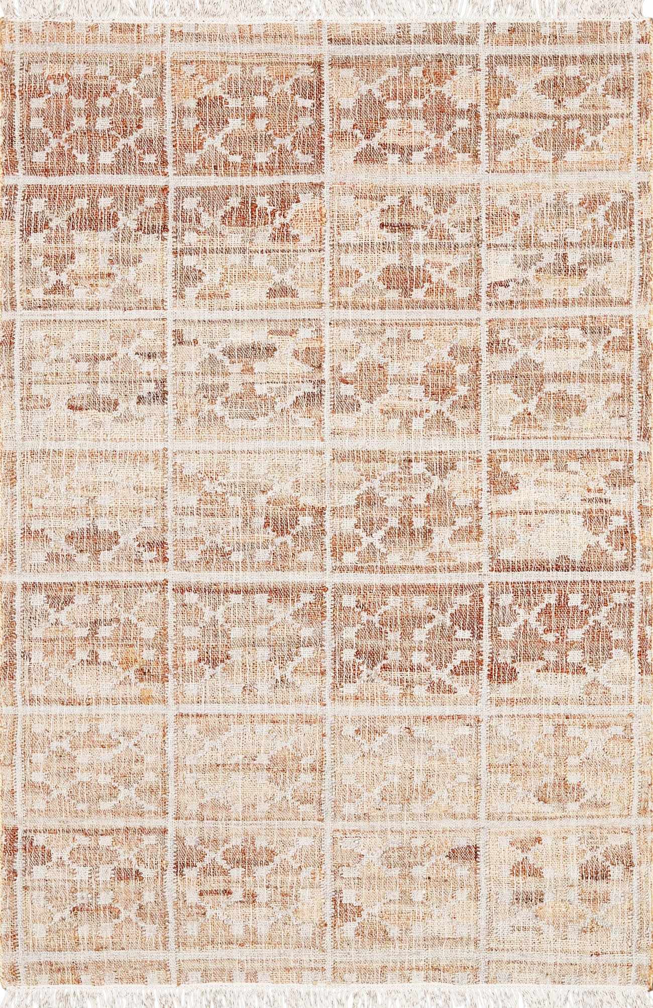 Rice Handcrafted Fringed Jute Carpet-0