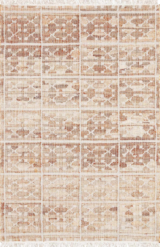 Rice Handcrafted Fringed Jute Carpet-0