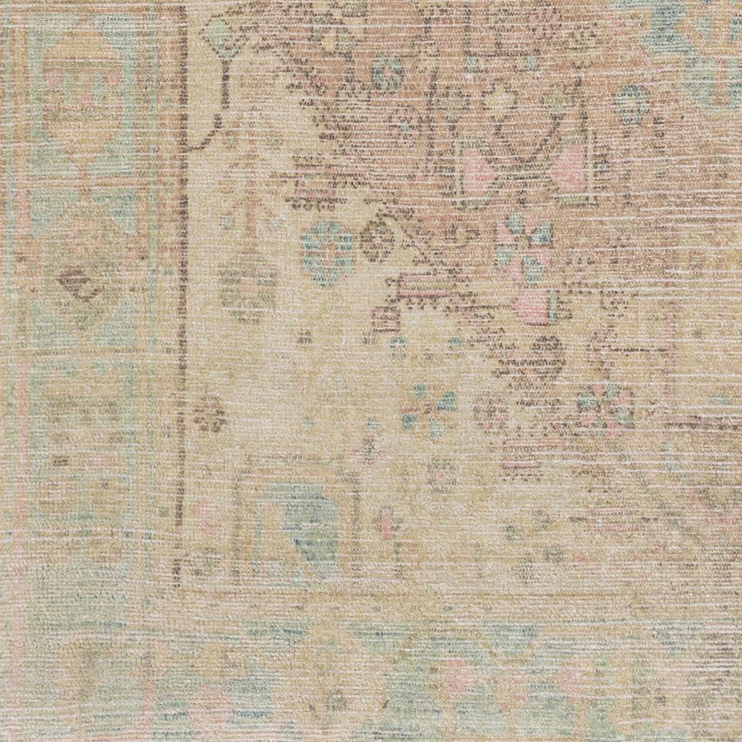 Sample Rickinghall Peach&Sage Medallion Beige Rug - Clearance-0