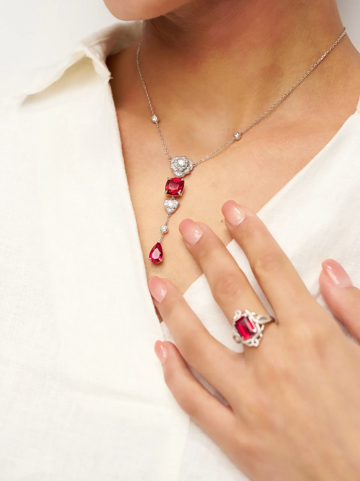 Exquisite Ruby Necklace - Ruby Veil