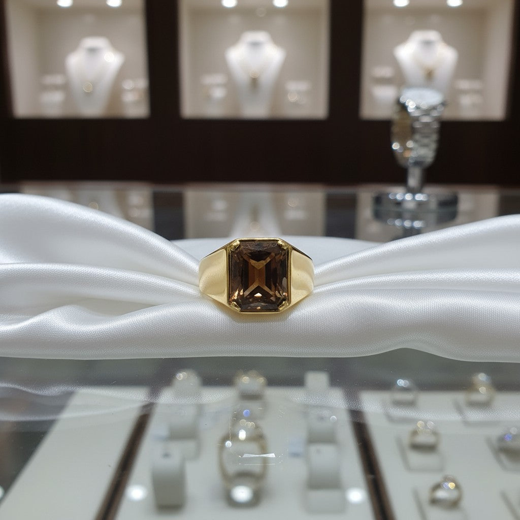 "Radiant Life" Radiant Cut Cremation Ring (For Men) 12X10MM