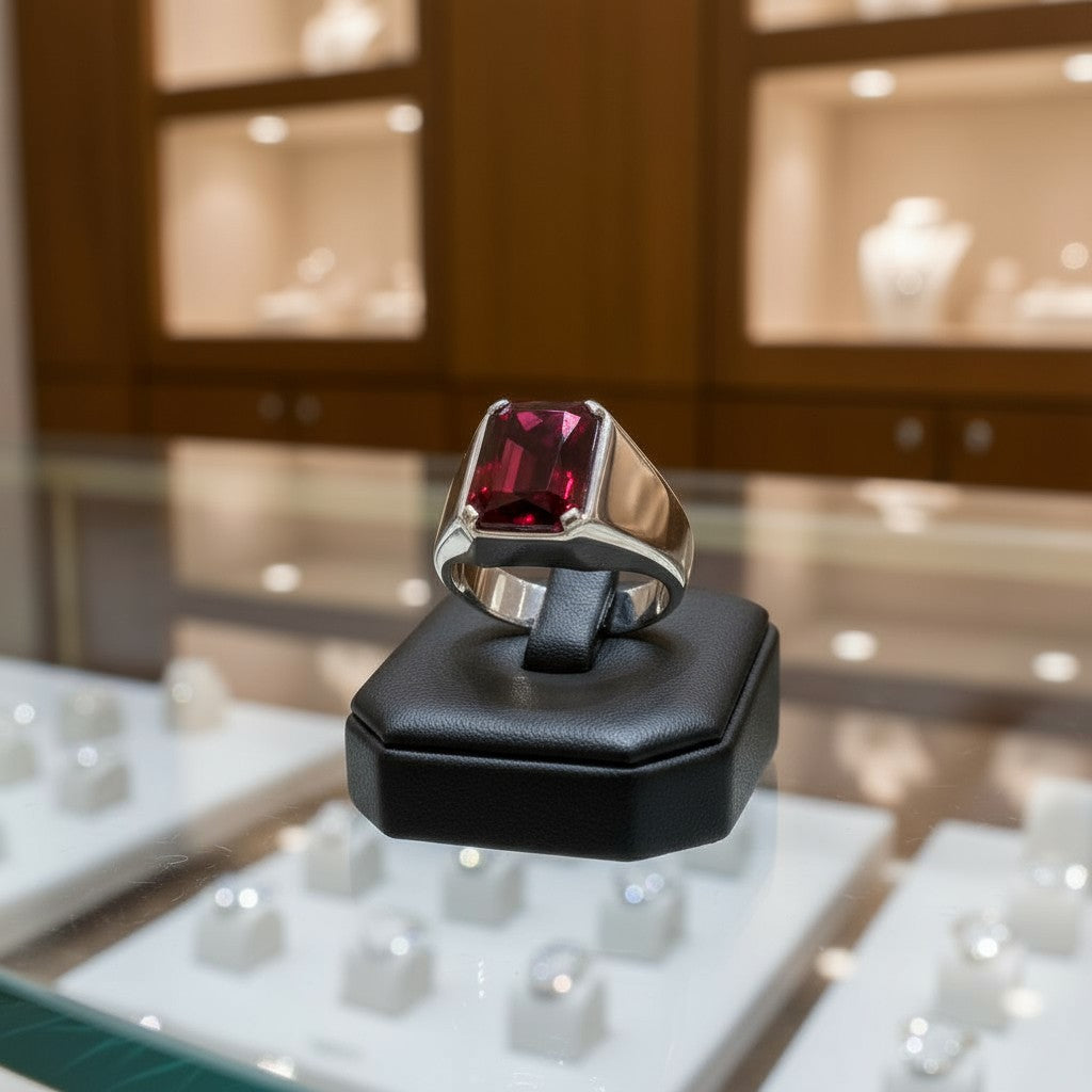 "Radiant Life" Radiant Cut Cremation Ring (For Men) 12X10MM