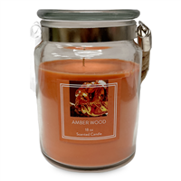 Glass Candle with Rope Handle - Peach Tea