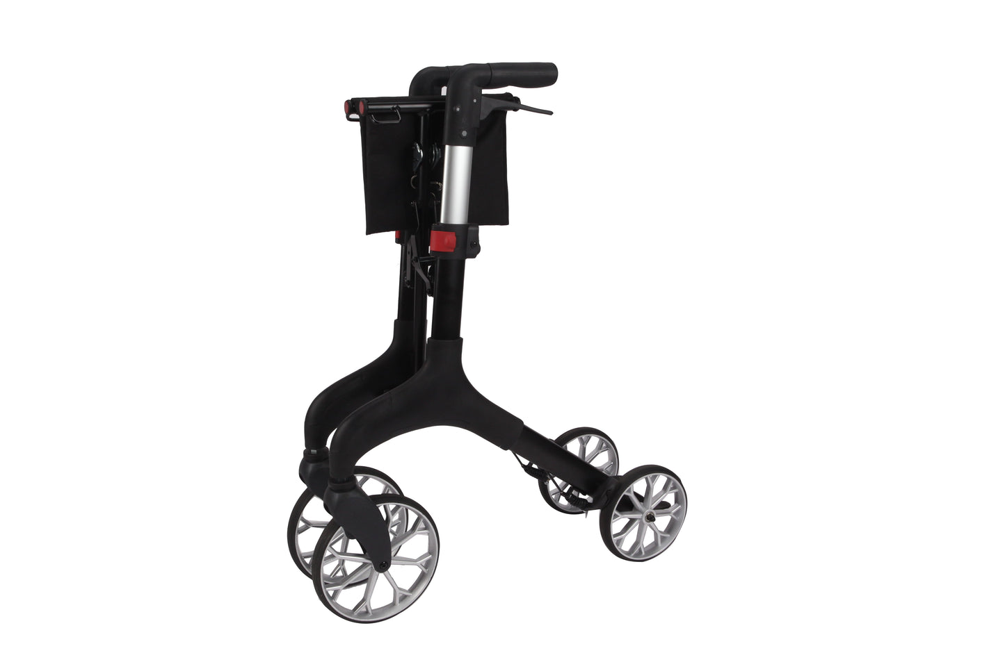 Foldable Wheeled Walker with Adjustable Height, 9-Inch Front and 8-Inch Rear Wheels, 300 lb Capacity-4