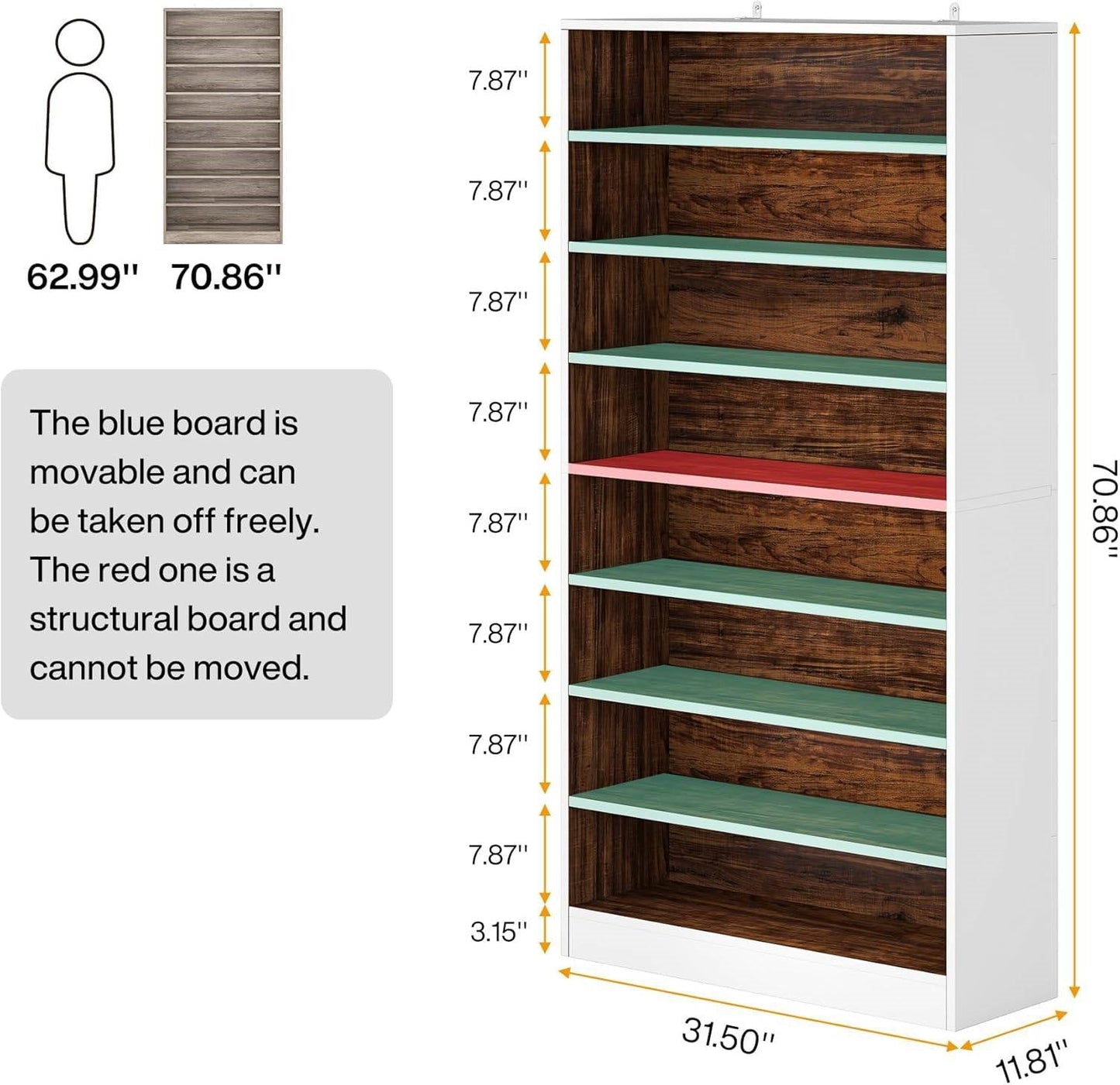 9 Tier White/Brown Wood Shoe Storage Cabinet, Holds Up To 45 Pairs-4
