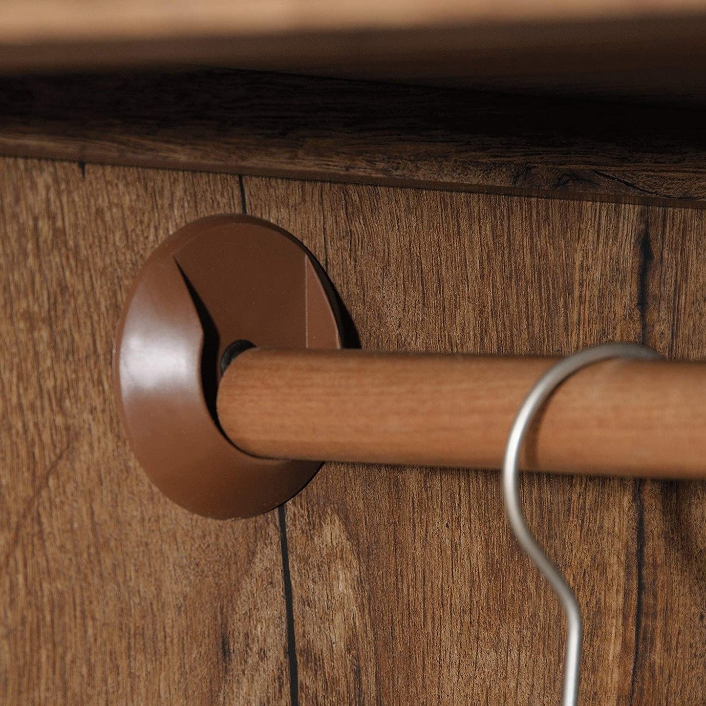Rustic Oak Drawer and Garment Rod Wardrobe Armoire-3