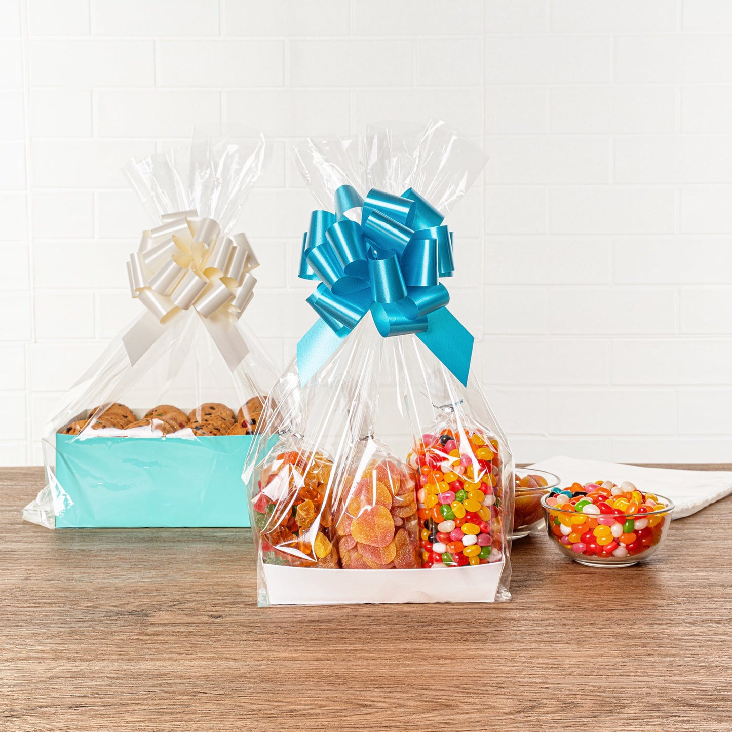 Bag Tek Clear Plastic Gift Basket Bag - Gusseted - 8" x 4" x 18" - 100 count box