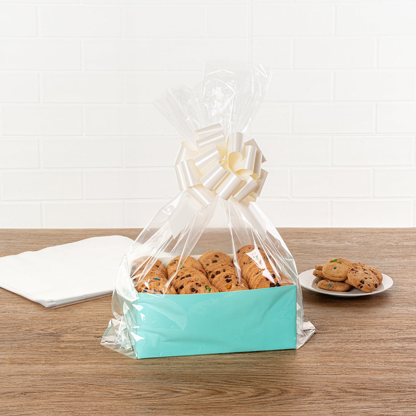Bag Tek Clear Plastic Gift Basket Bag - Gusseted - 12" x 4" x 20" - 10 count box