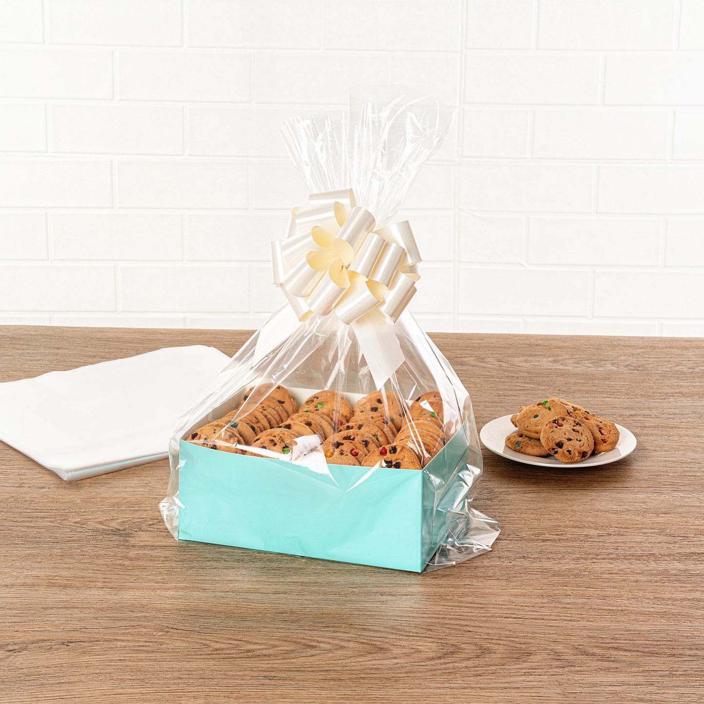 Bag Tek Clear Plastic Gift Basket Bag - Gusseted - 12" x 4" x 20" - 10 count box